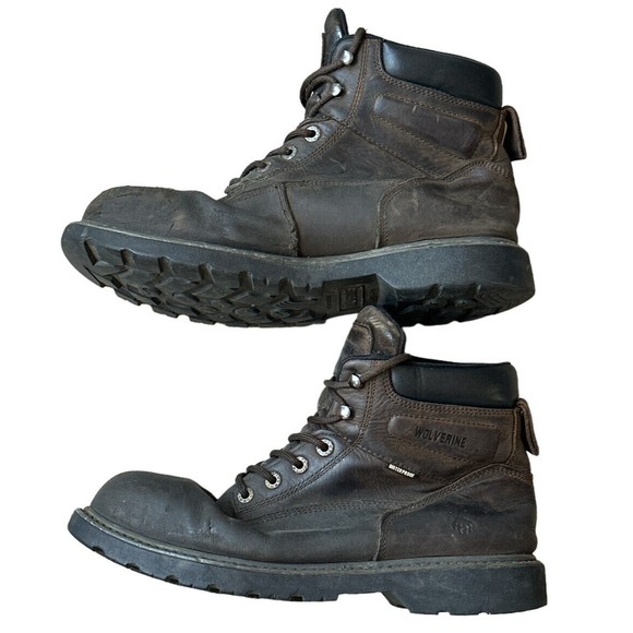 Wolverine Mens F2413-18 Brown‎ Leather Slip-resistant Steel Toe Work Boot 11 VG main image 3